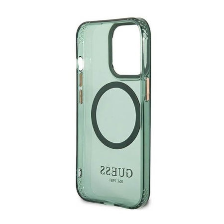 Guess Gold Outline Translucent MagSafe - iPhone 13 Pro Max Case (green)