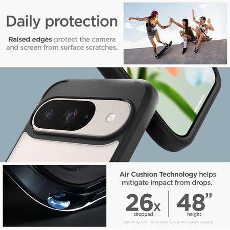 Spigen Ultra Hybrid - Étui pour Google Pixel 9 / 9 Pro (Noir mat)