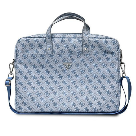 Guess Saffiano 4G Triangle Logo Computer Bag - 16" Notebook Bag (blue)