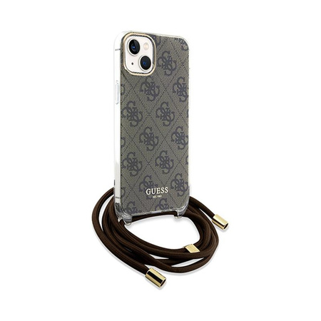 Guess Crossbody Cord 4G Print - iPhone 15 Tasche (braun)