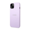 Guess Saffiano Metal Logo Stripes - Etui iPhone 14 Plus (liliowy)