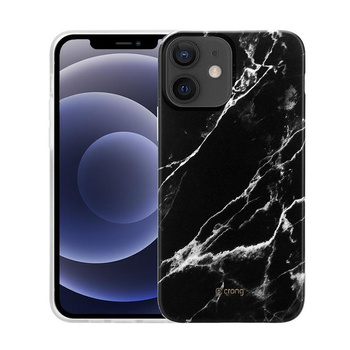 Crong Marble Case - Coque pour iPhone 12 Mini (noir)