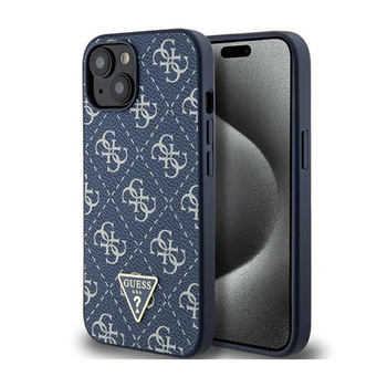 Guess 4G Triangle Metal Logo - pouzdro pro iPhone 15 (modré)