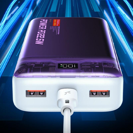 WEKOME WP-353 Vanguard Series - Power bank 10000 mAh PD 20W + QC 22.5W (Purple / Transparent)