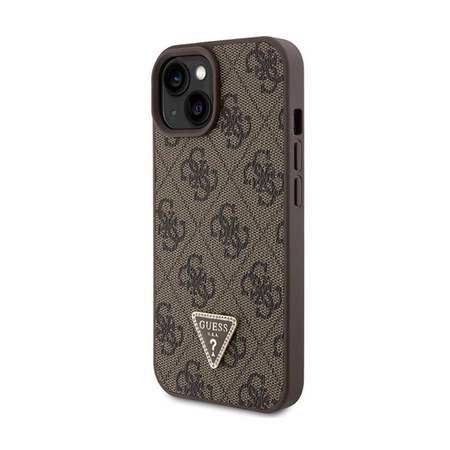 Guess Crossbody 4G Metal Logo - pouzdro pro iPhone 15 (hnědé)
