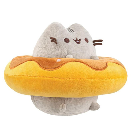Pusheen - Pusheen mascotte en peluche dans un donut au chocolat 18 x 15 cm