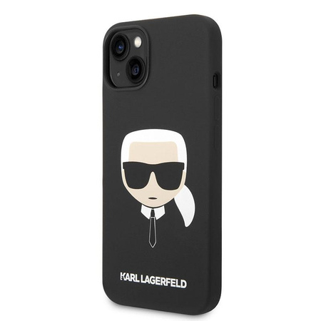 Karl Lagerfeld Silicone Iconic Karl`s Head MagSafe - iPhone 14 Tasche (schwarz)