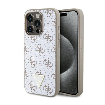 Guess 4G Triangle Metal Logo - Case for iPhone 15 Pro Max (white)