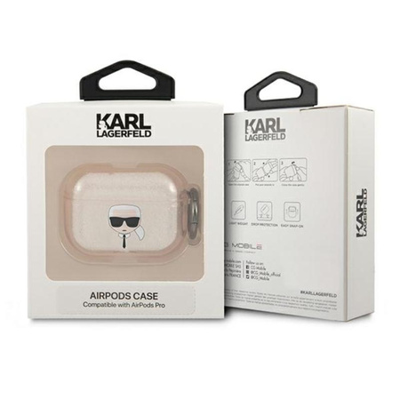 Karl Lagerfeld Karl Head Glitter - Étui Airpods Pro (Or)