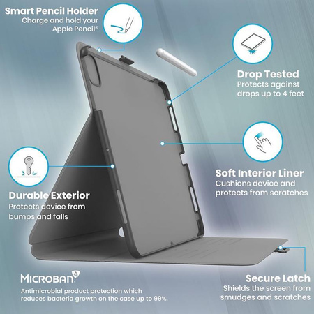 Speck Balance Folio - Etui pour iPad Air 11" M3 (2025) / M2 (2024) / iPad Air 10.9" (5th-4th gen.) (2022-2020) / iPad Pro 11" (2022-2018) (Noir)