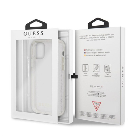 Guess Glitter tok - iPhone 11 tok (ezüst)