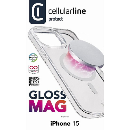 Cellularline Gloss Mag - iPhone 15 MagSafe tok (átlátszó)
