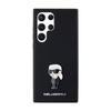 Karl Lagerfeld szilikon Ikonik fém kitűző - Samsung Galaxy S24 Ultra tok (fekete)