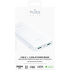 PURO White Fast Charger Power Bank - Power bank for smartphones and tablets 20000 mAh, 2xUSB-A + 1xUSB-C (white)