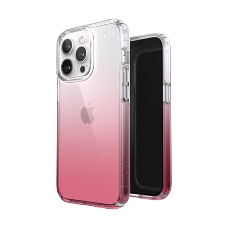 Speck Presidio Perfect-Clear + Ombre - iPhone 13 Pro Case with MICROBAN Coating (Clear/Vintage Rose)