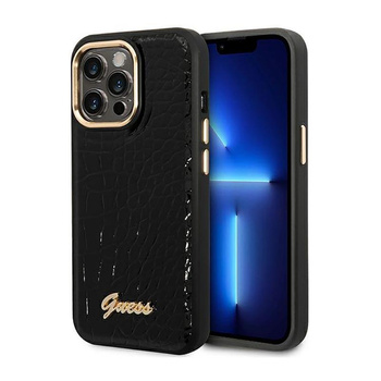 Guess Croco Collection – Etui iPhone 14 Pro (czarny)