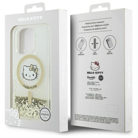 Hello Kitty Liquid Glitter Fever MagSafe - Case for iPhone 16 Pro Max (white/gold)