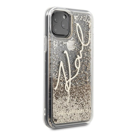 Karl Lagerfeld Signature Glitter Case - Coque iPhone 11 Pro (Or)
