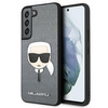 Karl Lagerfeld Saffiano Ikonik Karl`s Head - pouzdro pro Samsung Galaxy S22+ (stříbrné)