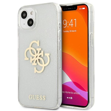 Guess Glitter 4G Big Logo - Etui iPhone 13 mini (przezroczysty)