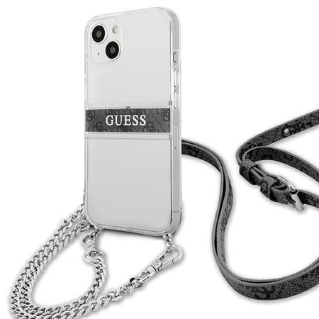 Guess 4G Silver Stripe Crossbody - iPhone 13 Case