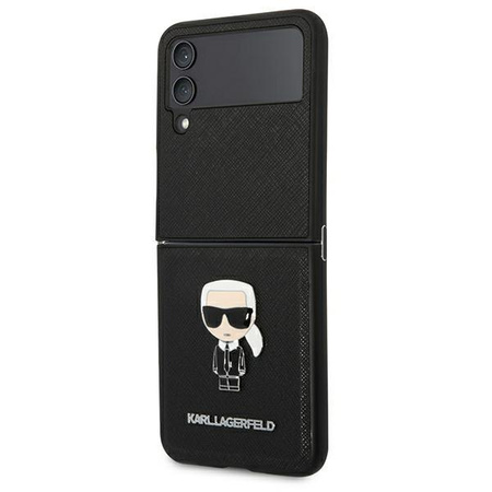 Karl Lagerfeld Saffiano Ikonik - Étui Samsung Galaxy Z Flip 4 (noir)