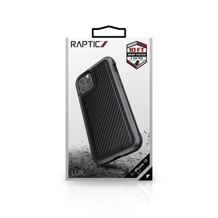 X-Doria Raptic Lux - Aluminiumgehäuse für iPhone 12 Pro Max (Falltest 3m) (Black Carbon Fiber)