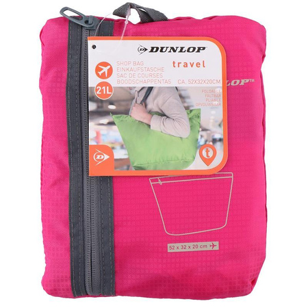 SKŁADANA TORBA PODRÓŻNA NA ZAKUPY, Różowa, Dunlop 21 L