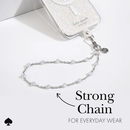 Kate Spade New York Universal Phone Charm Wristlet - Universal Phone Lanyard (Dazzle Chain Silver)