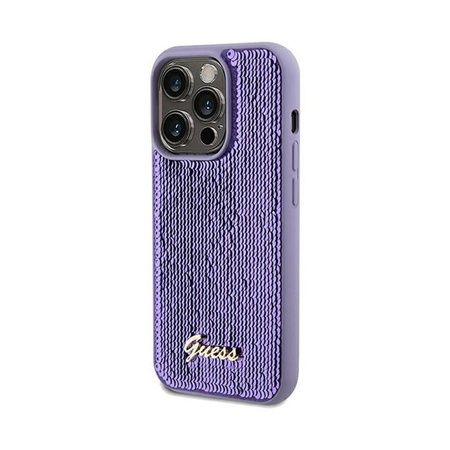Guess Sequin Script Metal - iPhone 14 Pro tok (lila)