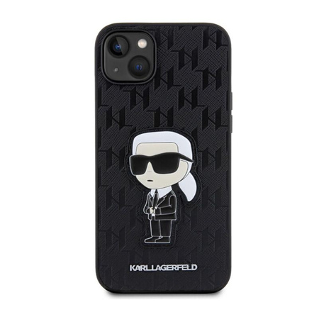 Karl Lagerfeld Saffiano Monogram NFT Ikonik - iPhone 14 Plus tok (fekete)