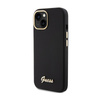 Guess Silicone Script Metal Logo & Frame - iPhone 15 Case (black)