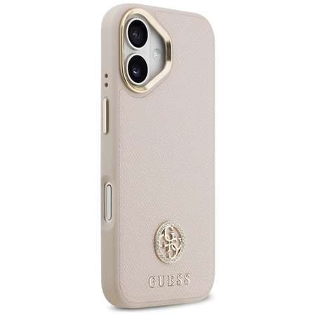 Guess Grained Strass Logo MagSafe - Case iPhone 17 (pink)