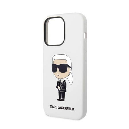 Karl Lagerfeld Silicone NFT Ikonik - pouzdro pro iPhone 14 Pro (bílé)