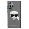 Karl Lagerfeld Saffiano Ikonik Karl`s Head - Etui Samsung Galaxy S22 Ultra (srebrny)