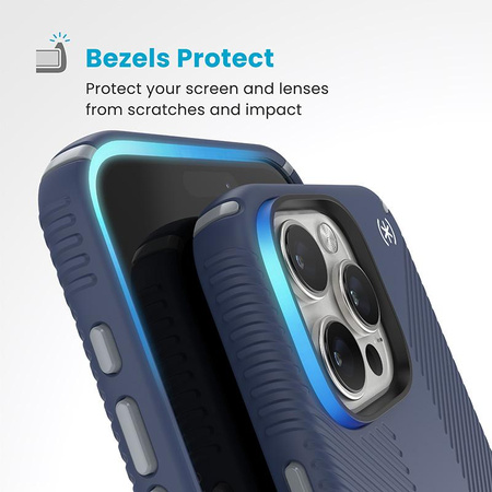 Speck Presidio2 Grip - iPhone 16 Pro Max Case (Coastal Blue / Dust Grey / White)