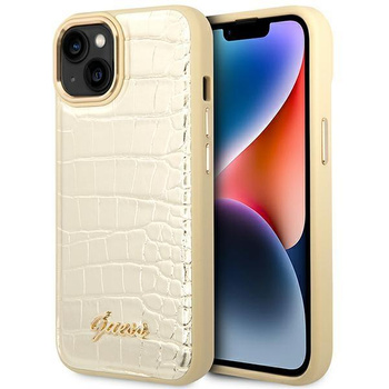 Guess Croco Collection - Coque pour iPhone 14 Plus (Or)