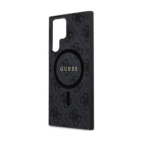 Guess 4G Collection bőr fém logós MagSafe - Samsung Galaxy S24 Ultra tok (fekete)