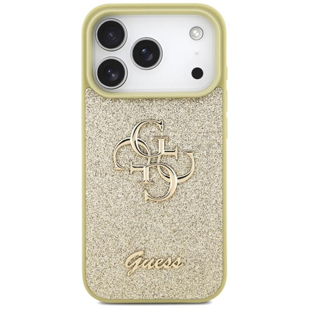 ETUI DO IPHONE 17 PRO ZŁOTE GUESS ORYGINALNE BROKATOWE ELEGANCKIE CASE