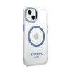 Guess Metal Outline Magsafe - Coque pour iPhone 14 Plus (transparent / bleu)