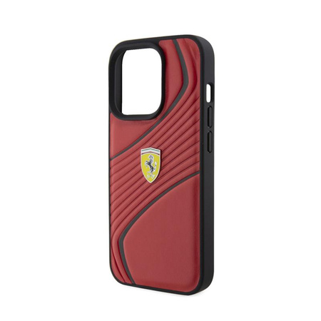 Ferrari Twist Metal Logo - iPhone 15 Pro Case (red)