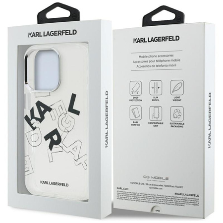 Karl Lagerfeld IML Sketched Graphic – Hülle für iPhone 16 Pro Max (transparent)