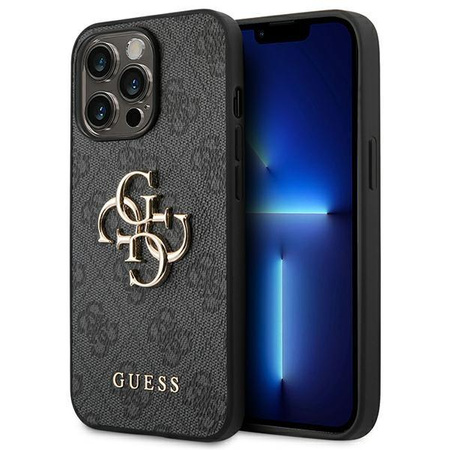 Guess 4G Big Metal Logo - pouzdro pro iPhone 14 Pro Max (šedé)