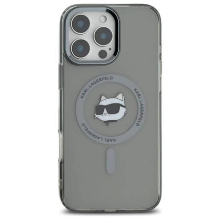 Karl Lagerfeld IML Metal Choupette Head MagSafe - pouzdro pro iPhone 16 Pro Max (černé)