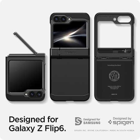 Spigen Tough Armor Pro - Etui pour Samsung Galaxy Z Flip 6 (Noir)
