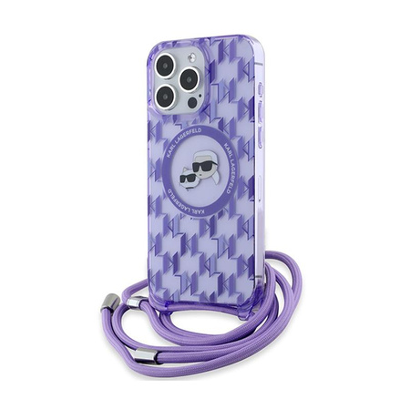 Karl Lagerfeld IML Crossbody Monogram Karl & Choupette Head MagSafe - iPhone 15 Pro Case (purple)