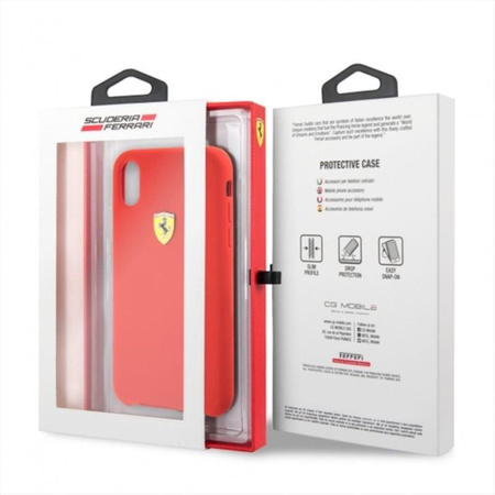 Coque rigide en silicone Ferrari - Coque iPhone Xs / X (rouge)