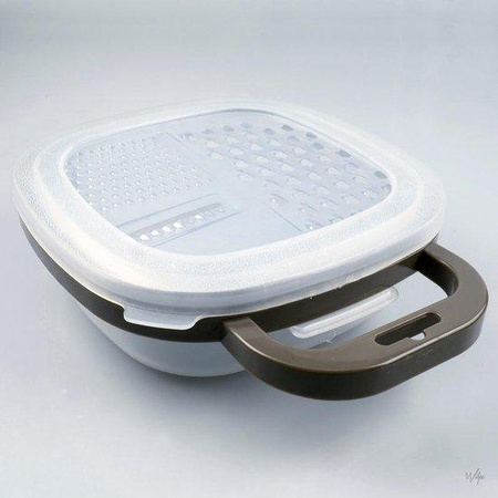 Alpina - Multifunktionsreibe mit Behälter (grau)