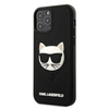 Karl Lagerfeld Choupette Head 3D Rubber - Coque iPhone 12 / iPhone 12 Pro (noir)