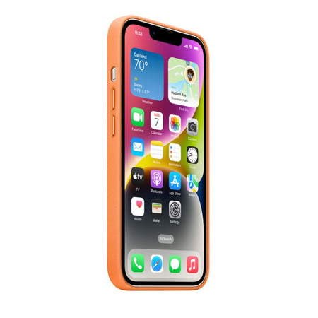 Apple Ledertasche - Ledertasche mit MagSafe für iPhone 14 (Orange)
